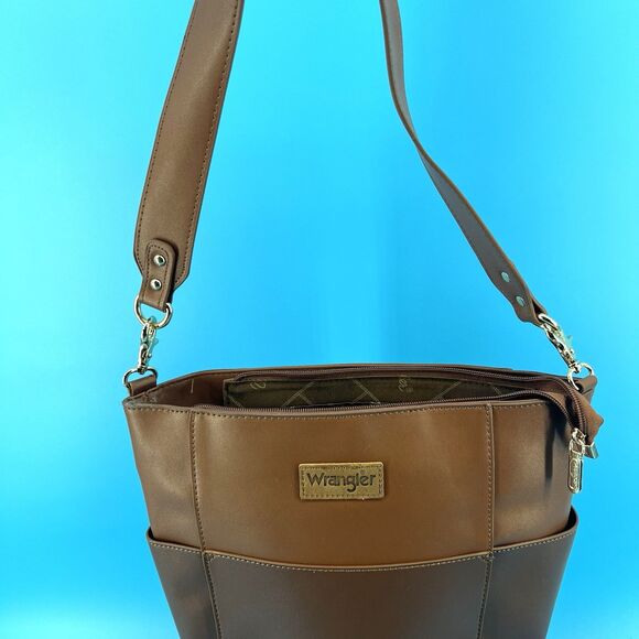 Wrangler Crossbody Bag for Women Vegan Leather Bucket Handbag - Picture 4 of 12